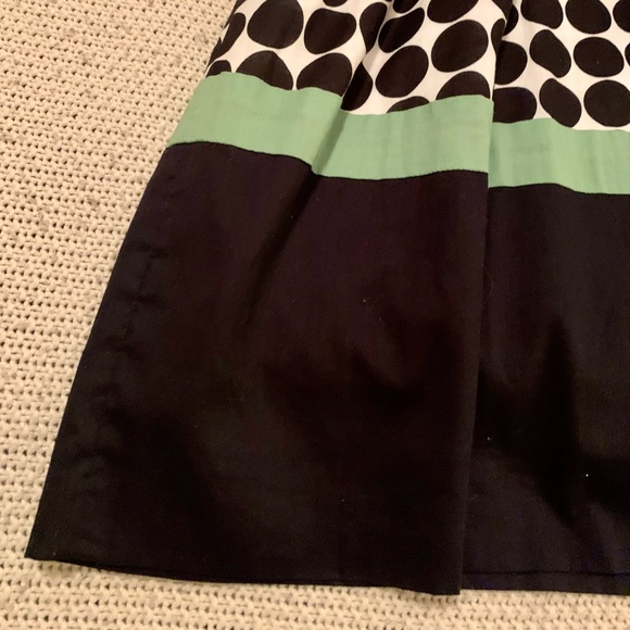 Black and white polkadot sleeveless swing dress - Picture 9 of 14